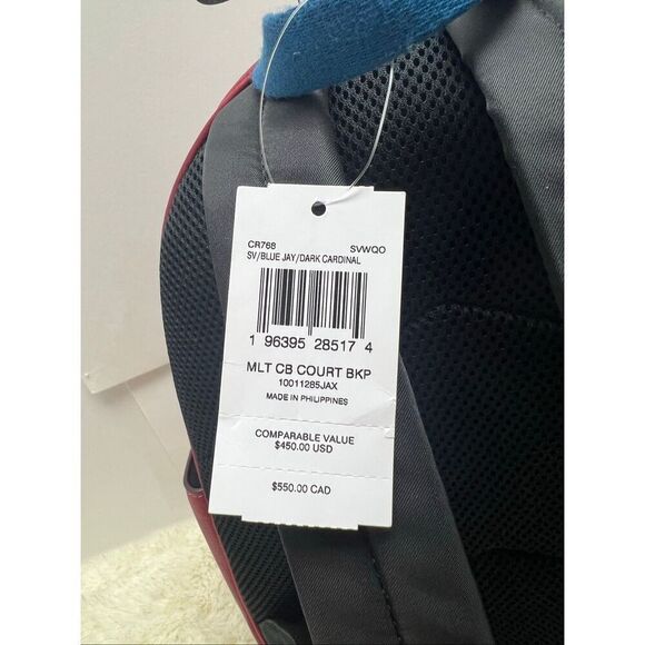 ??NWT! Coach Court Backpack Colorblock Blue/Red CR768 Msrp:$450.00 main image 7